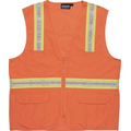 S103 Aware Wear Non-ANSI Tricot Hi-Viz Orange Surveyor's Zip Vest (Medium)